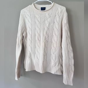 POLO RALPH LAUREN Cream Pullover Knit Sweater, size M